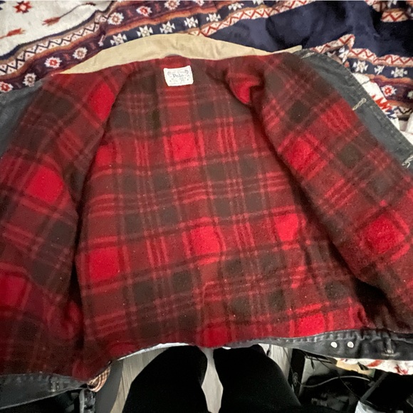 **Sold***Vintage Polo Ralph Lauren Dark Denim Jacket buffalo blanket line cordry - Picture 6 of 12